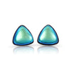 Leightworks Crystal Triangle Stud Earrings 5mm Polished Green